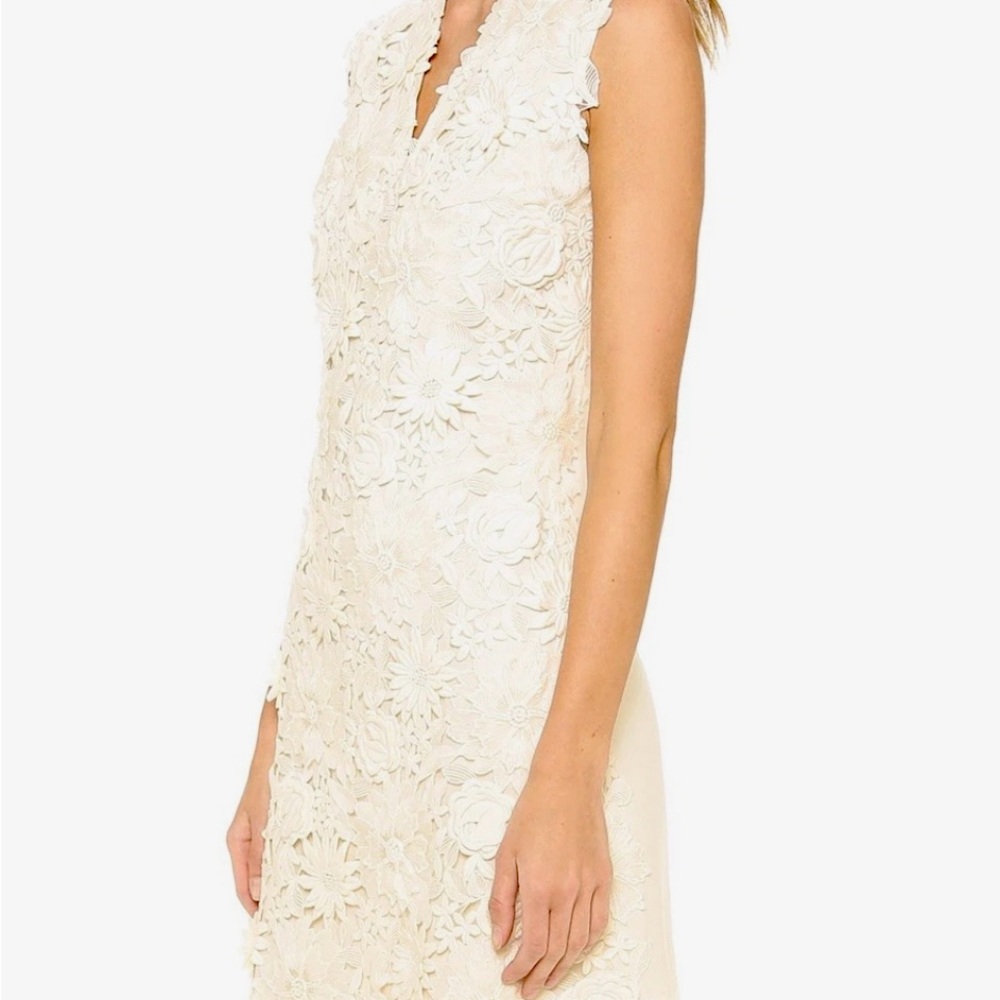 Tory Burch Merida Lace Floral Dress Ivory Sz. 2 - Picture 7 of 14